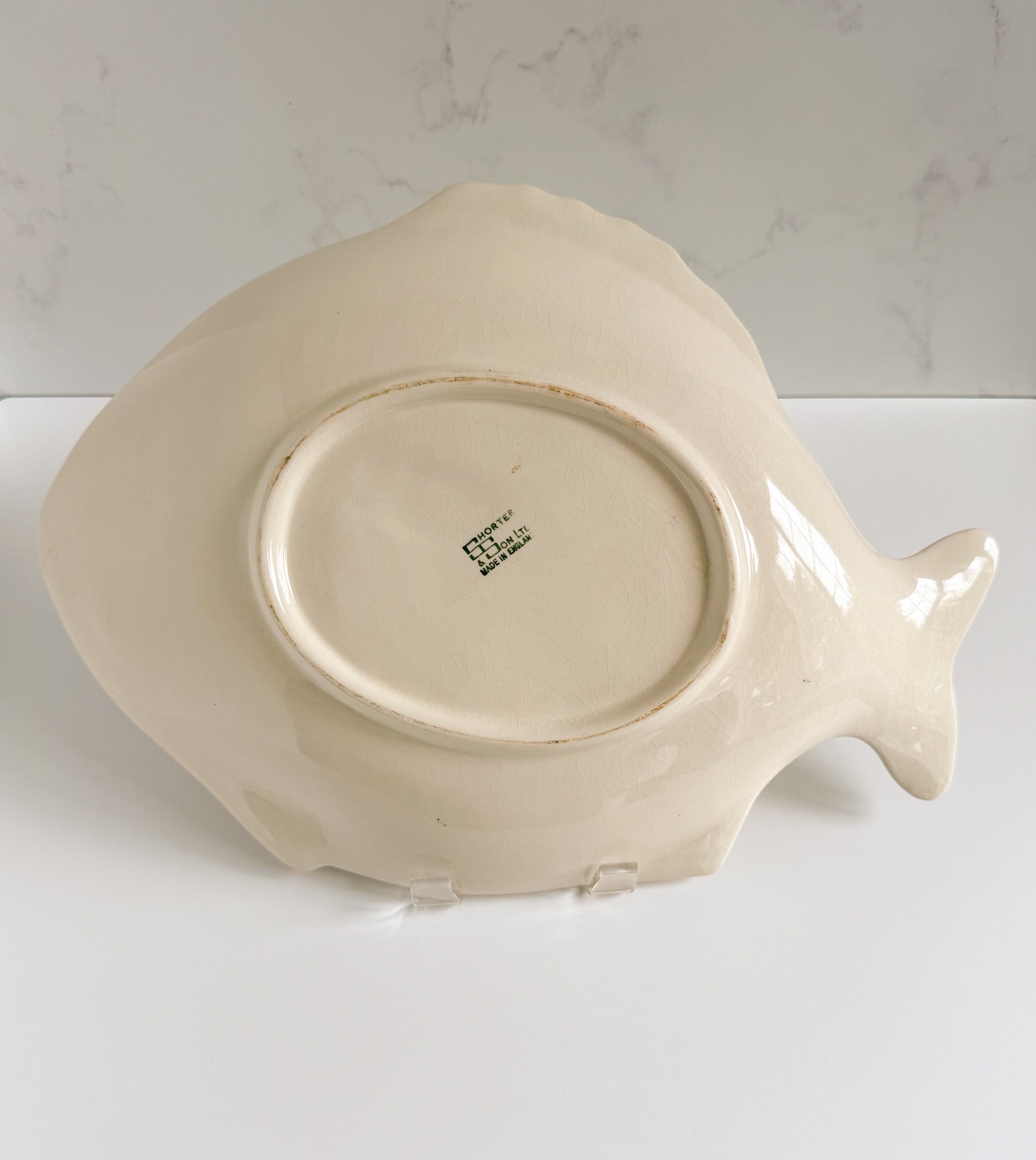 Vintage H.J. Wood Fish-Shaped Serving Platter – Hand Painted English Pottery